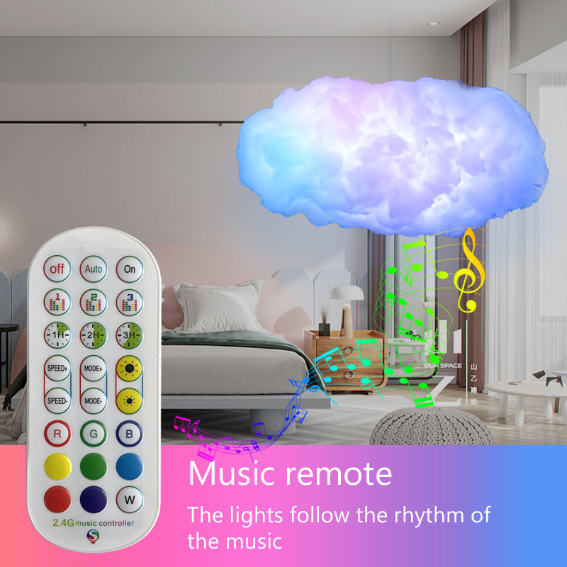 3D Cloud Light Chandelier Lamp with Music