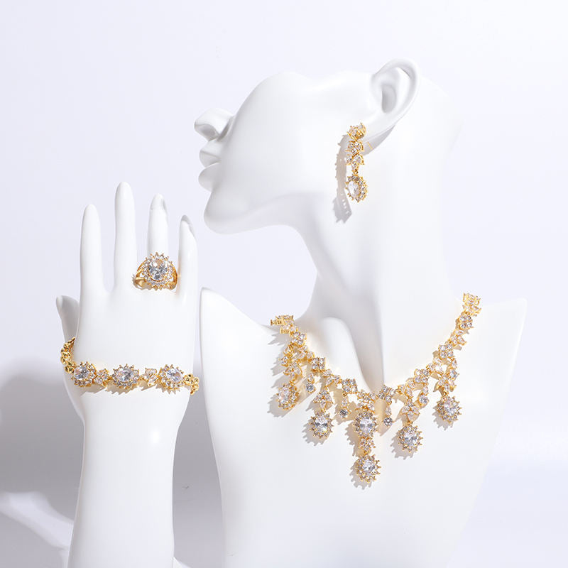 Trendy Gold Plated Fashionable Jewellery Set