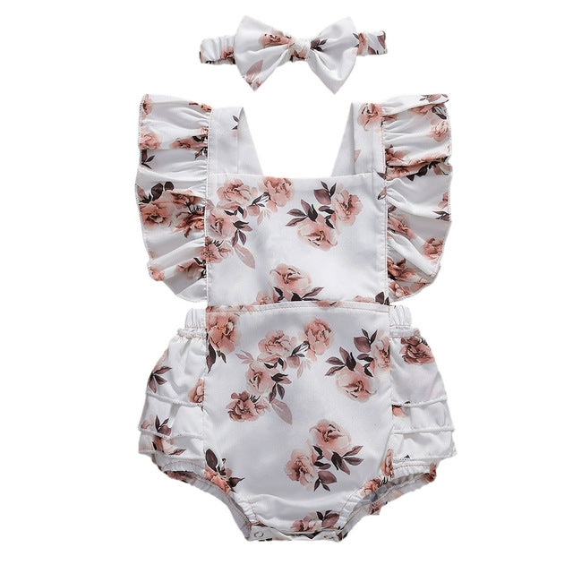 Baby Girl Romper with Headband