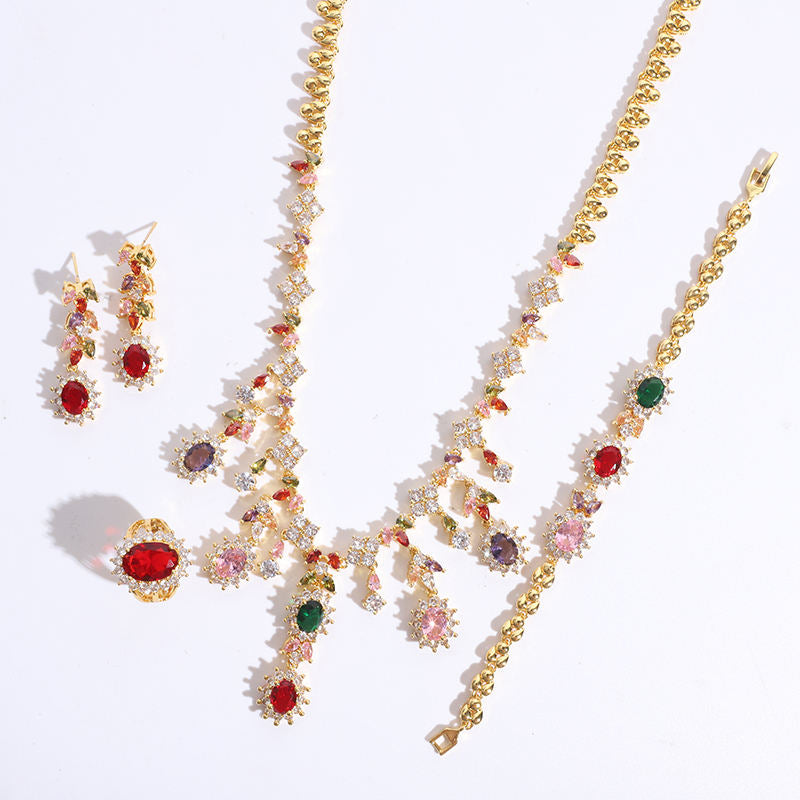 Trendy Gold Plated Fashionable Jewellery Set